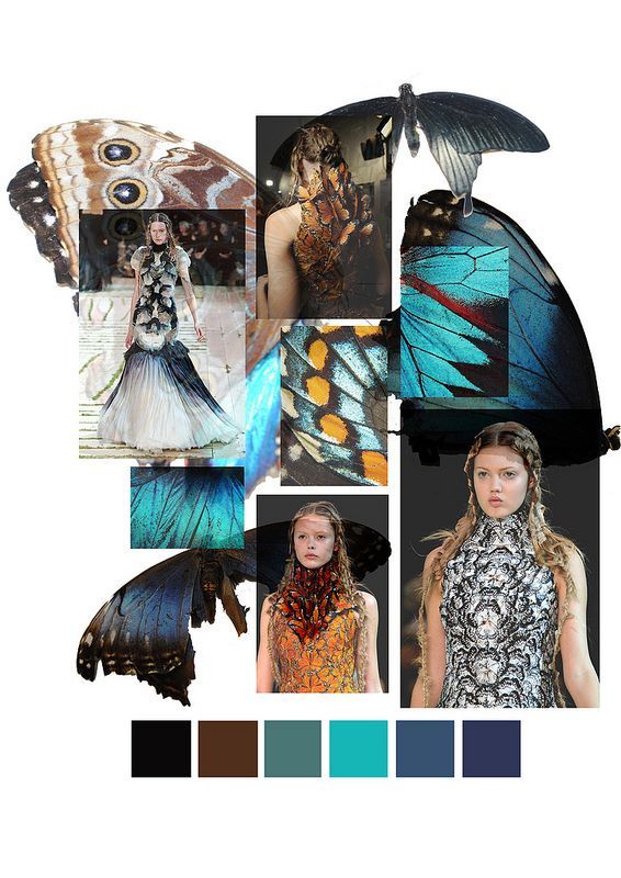 Research Images for Fashion Design (2) Surface Pattern Design Moodboard, Butterfly theme